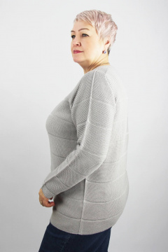 Джемпер вязаный из трикотажа с регланом-погон Полесье С1830-24 4С0774-Д43 158,164 серый_гранит - фото 2