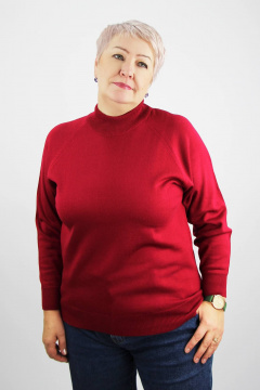 Демисезонный трикотажный свитер прямого силуэта реглан Полесье С3316-15 5С1754-Д43 158,164 бордовая_роза - фото 1