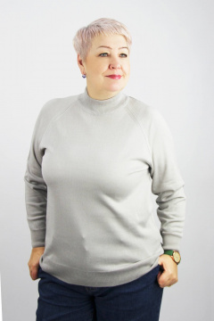 Демисезонный трикотажный свитер реглан с двойной стойкой Полесье С3316-15 5С1754-Д43 158,164 серый_гранит - фото 1