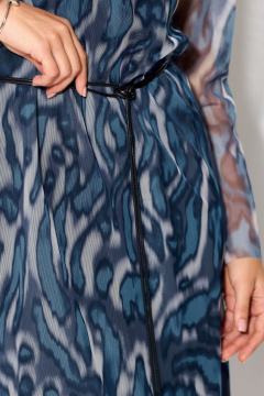 Платье демисезонное нарядное из атласа и сетки Laikony L-462 синий - фото 5