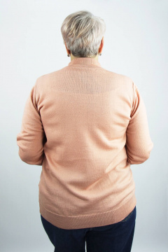 Классический прямой свитер из трикотажа Полесье С3731-23 3С8784-Д43 170,176 персиковый_мельба - фото 3