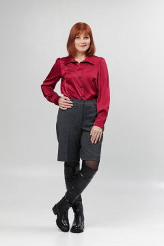 Шорты со стрелками и карманами из текстиля Соджи 642 серый - фото 2