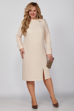 Платье прямое нарядное с вырезом и разрезом для большойSize Новелла Шарм А4033 - фото 1