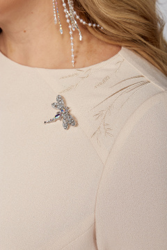 Платье прямое нарядное с вырезом и разрезом для большойSize Новелла Шарм А4033 - фото 2