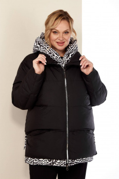 Куртка демисезонная водоотталкивающая с капюшоном Shetti 2176 черный - фото 1