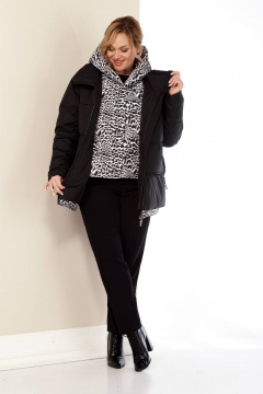 Куртка демисезонная водоотталкивающая с капюшоном Shetti 2176 черный - фото 3