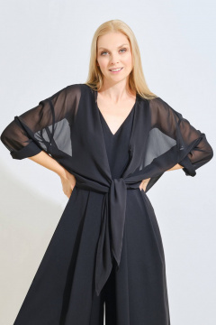 Нарядная черная блуза с круглым вырезом Achosa 2244 прозрачный - фото 3