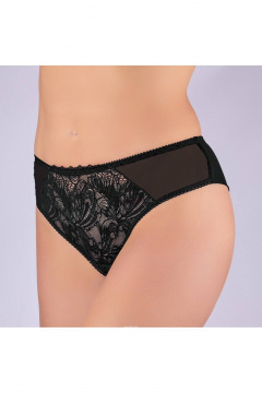 Трусы сетчатые с вышивкой из эластичного полотна Verally 1068-2 черный - фото 3