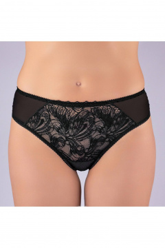 Трусы сетчатые с вышивкой из эластичного полотна Verally 1068-2 черный - фото 1