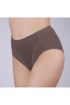 Трусы коричневые из трикотажного хлопка с кружевом Verally 1084-1 перец - фото 3