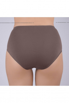 Трусы коричневые из трикотажного хлопка с кружевом Verally 1084-1 перец - фото 2