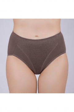 Трусы коричневые из трикотажного хлопка с кружевом Verally 1084-1 перец - фото 1