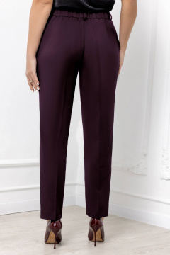 Демисезонный костюм брюки и жакет с анималистичным принтом Gold Style 2675 темный-бордо - фото 3