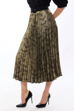 Блуза и юбка нарядный комплект, гофре, контрастные цвета Golden Valley 6683 золото - фото 2