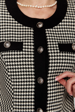 Костюм из трикотажа в стиле CHANEL с юбкой и жакетом DOGGI 1645 бежевый+черный - фото 3