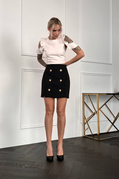 Юбка из трикотажа с имитацией запаха и пуговицами LECIEL SZ01 - фото 3