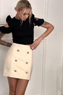 Белая юбка из трикотажа с имитацией запаха LECIEL SZ02 - фото 1