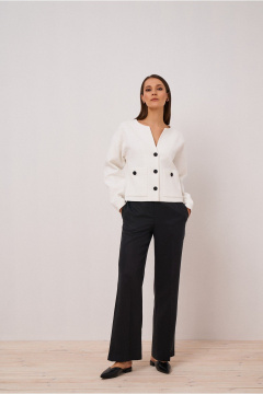 брюки черные прямые на каждый день из текстиля BURVIN 9590-11 - фото 2