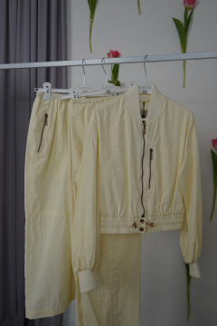 Желтые летние брюки из текстиля для стильных повседневных образов BURVIN 9459-11 1 - фото 3