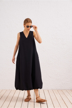 Летнее текстильное черное платье для легких образов BURVIN 9466-81 - фото 1