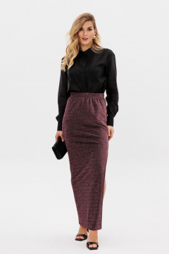 Круглогодичная нарядная блузка из текстиля с пуговицами EOLA 2789 черный - фото 4