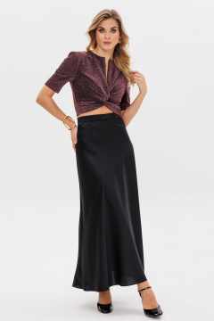 Блуза приталенная с плечевыми накладками на подкладке EOLA 2793 медь - фото 1