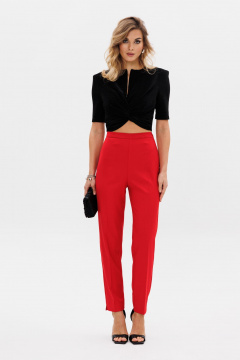 Блуза приталенная с плечевыми накладками, на подкладке EOLA 2793 черный - фото 4