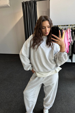 Белый демисезонный свитшот из трикотажа LECIEL SW02 - фото 1