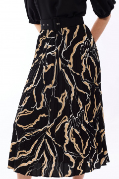 Платье с плиссированной юбкой и круглым вырезом Golden Valley 6688 черный - фото 3