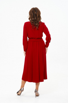 Красное платье с нагрудными вытачками и разрезом капелька T&N 7605 красный - фото 3