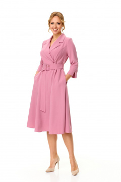 Платье полуприлегающего силуэта из костюмной ткани T&N 7566 розовый_клевер - фото 1