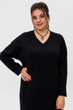 Платье-универсал с V-образным вырезом и гипюром Anelli 1518 ворона - фото 2