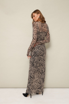 Платье миди в сетке с анималистичным принтом PUR PUR 11-332/3 - фото 3