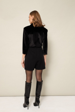 Черный элегантный комбинезон с двубортной застежкой PUR PUR 11-333 - фото 4