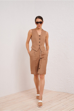 Летний текстильный бежевый жилет для повседневных образов BURVIN 9492-76 - фото 2