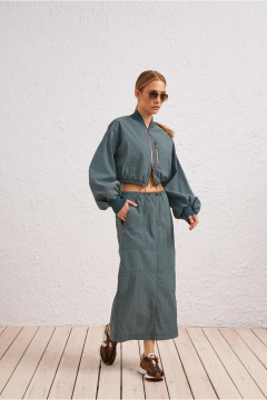 Юбка на каждый день из текстиля зеленого цвета BURVIN 9496-21 - фото 1