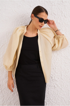 Блуза бежевый комфортная на лето из текстиля BURVIN 9500-51 - фото 1