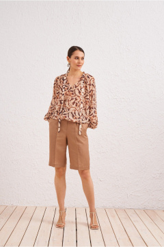 Шорты на каждый день из текстиля бежевого цвета BURVIN 9504-31 - фото 2