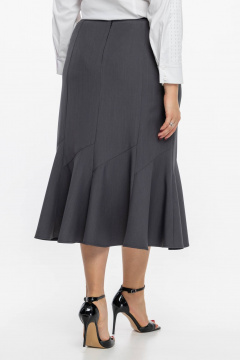 Черная юбка-годе из текстиля, классический деловой стиль Avila 0977 серый - фото 4