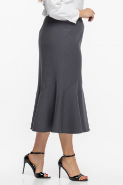 Черная юбка-годе из текстиля, классический деловой стиль Avila 0977 серый - фото 3