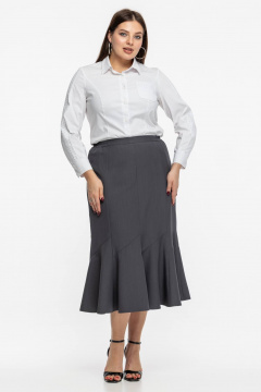 Черная юбка-годе из текстиля, классический деловой стиль Avila 0977 серый - фото 5