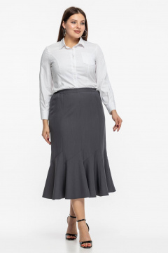 Черная юбка-годе из текстиля, классический деловой стиль Avila 0977 серый - фото 1