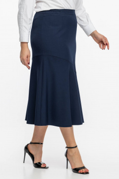 Синяя юбка с расширением из клиньев, стиль деловой и повседневный Avila 0978 синий - фото 4