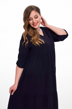 Платье с воланами и завязкой в стиле на каждый день Ramonki 2101 синий - фото 5