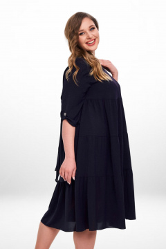 Платье с воланами и завязкой в стиле на каждый день Ramonki 2101 синий - фото 4