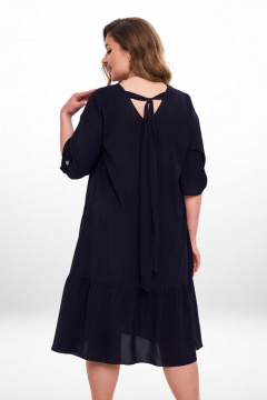 Платье с воланами и завязкой в стиле на каждый день Ramonki 2101 синий - фото 3