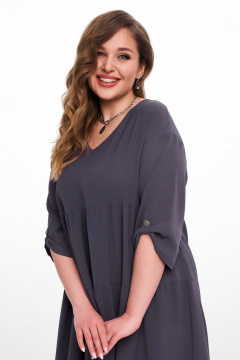 Платье свободного кроя из струящейся ткани Ramonki 2101 фиолетовый - фото 4