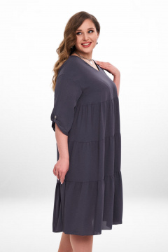 Платье свободного кроя из струящейся ткани Ramonki 2101 фиолетовый - фото 3