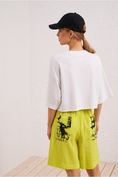 Шорты на каждый день из текстиля желтого цвета BURVIN 9521-31 - фото 1