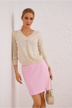 Юбка на каждый день из текстиля розового цвета BURVIN 9555-21 - фото 1